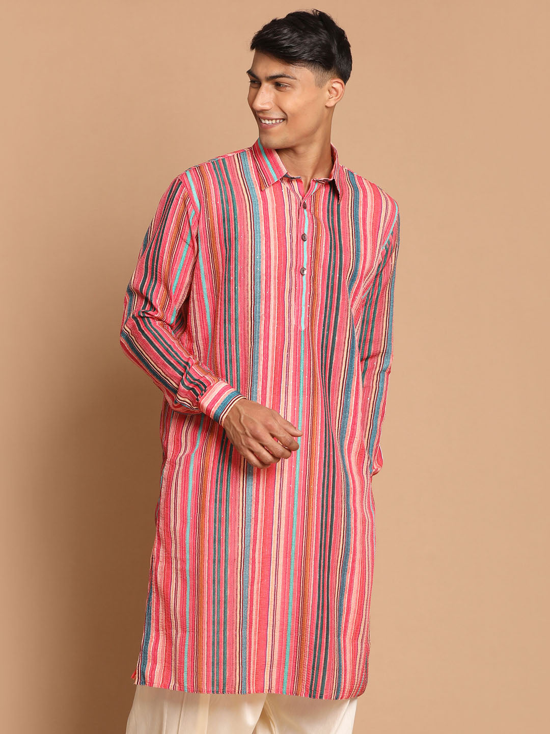 Vastramay Men's Multi-Color Embellished Kurta