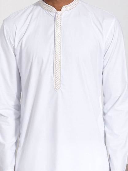 Vastramay Men's White Cotton Kurta