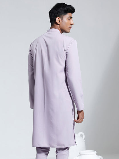 VASTRAMAY Men's Purple Crepe Kurta