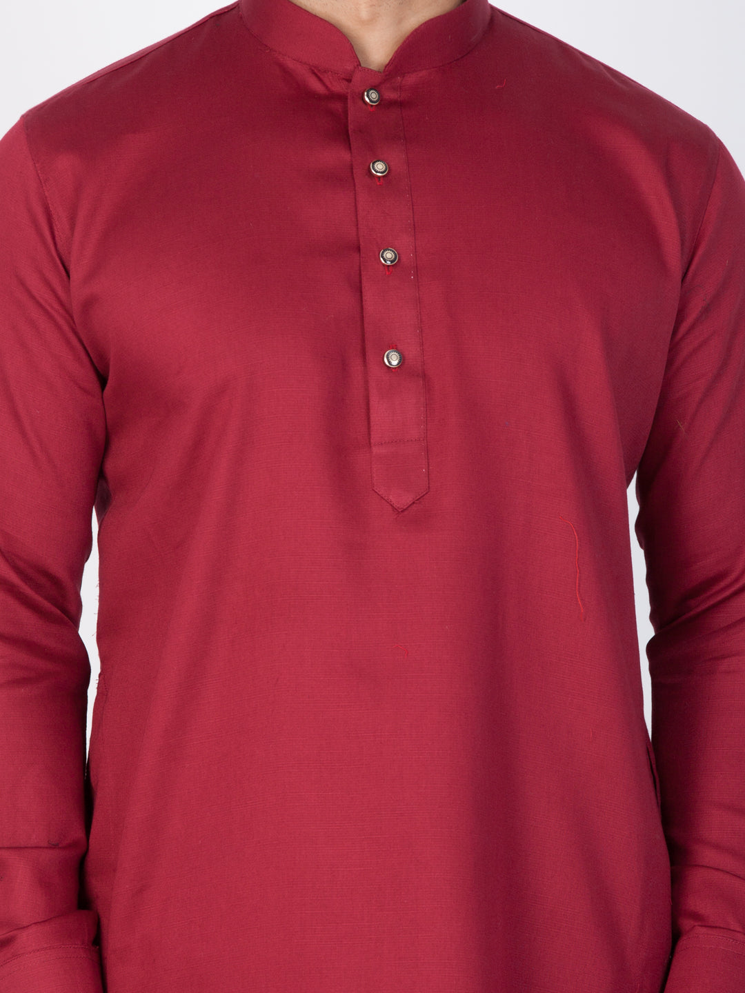 Vastramay Men's Maroon Cotton Kurta and Pyjama Set