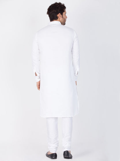 Vastramay Cotton White Baap Beta Kurta Pyjama set