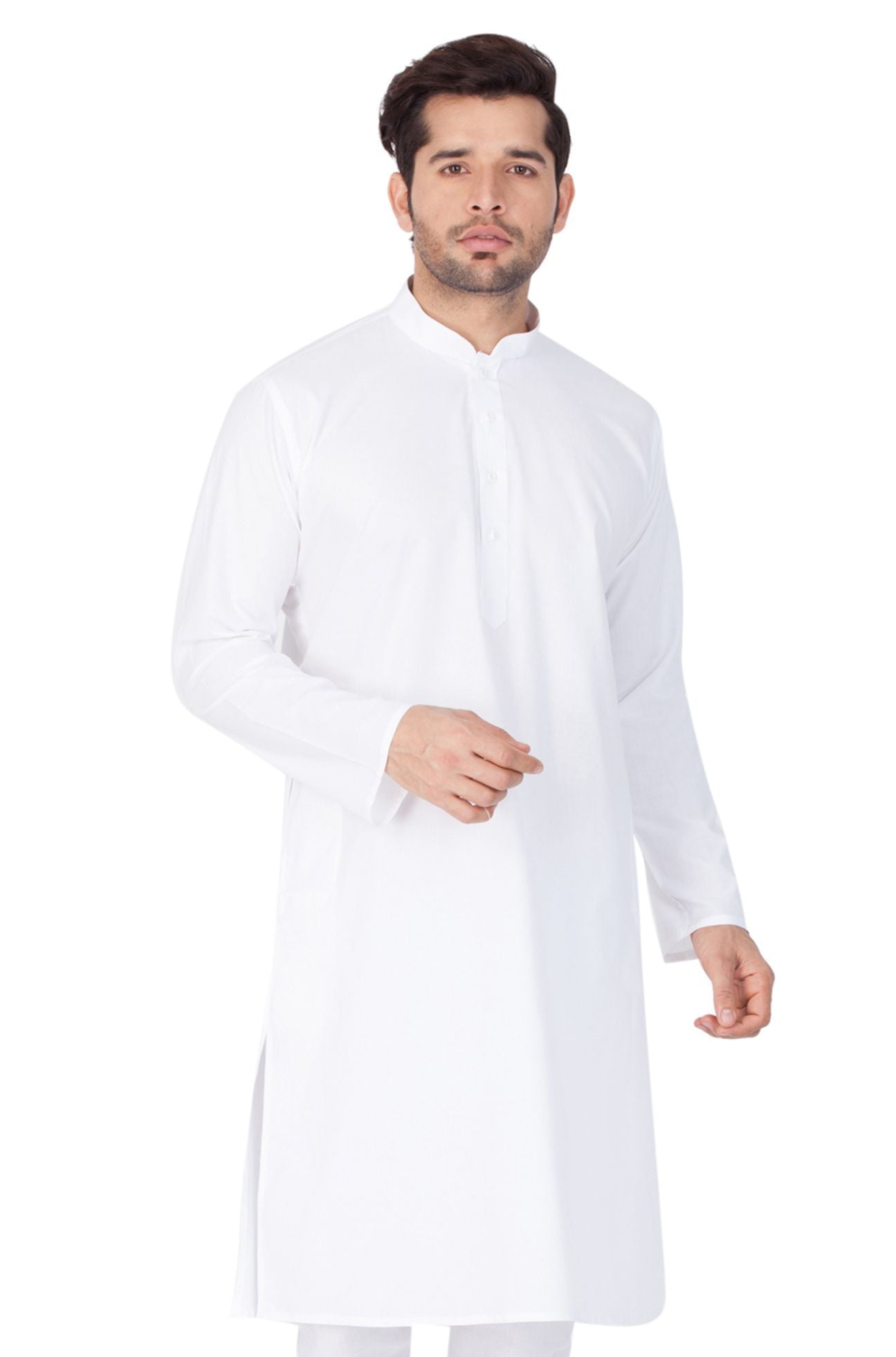 Vastramay Men's White Cotton Kurta