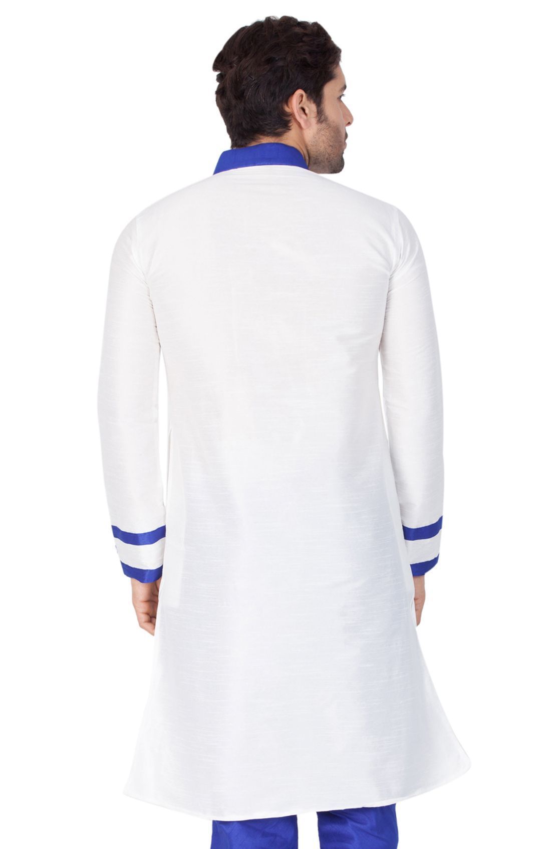 Vastramay Men's White Silk Blend Kurta