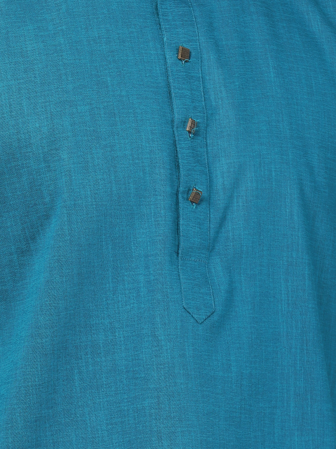 Vastramay  Men's Turquoise Cotton Kurta