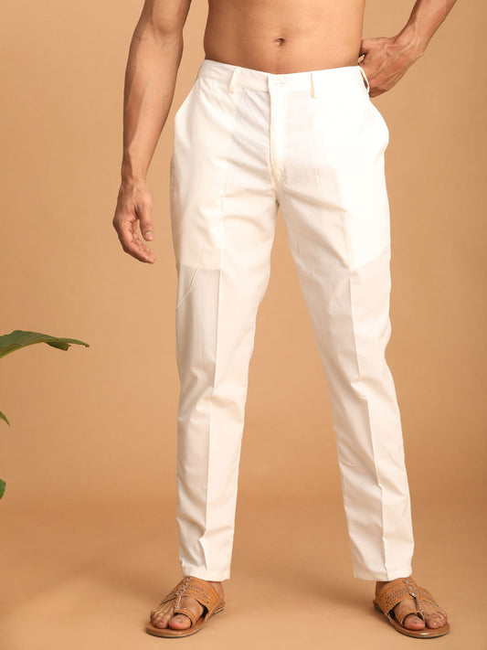vastramay mens cream cotton pant style pyjama 1