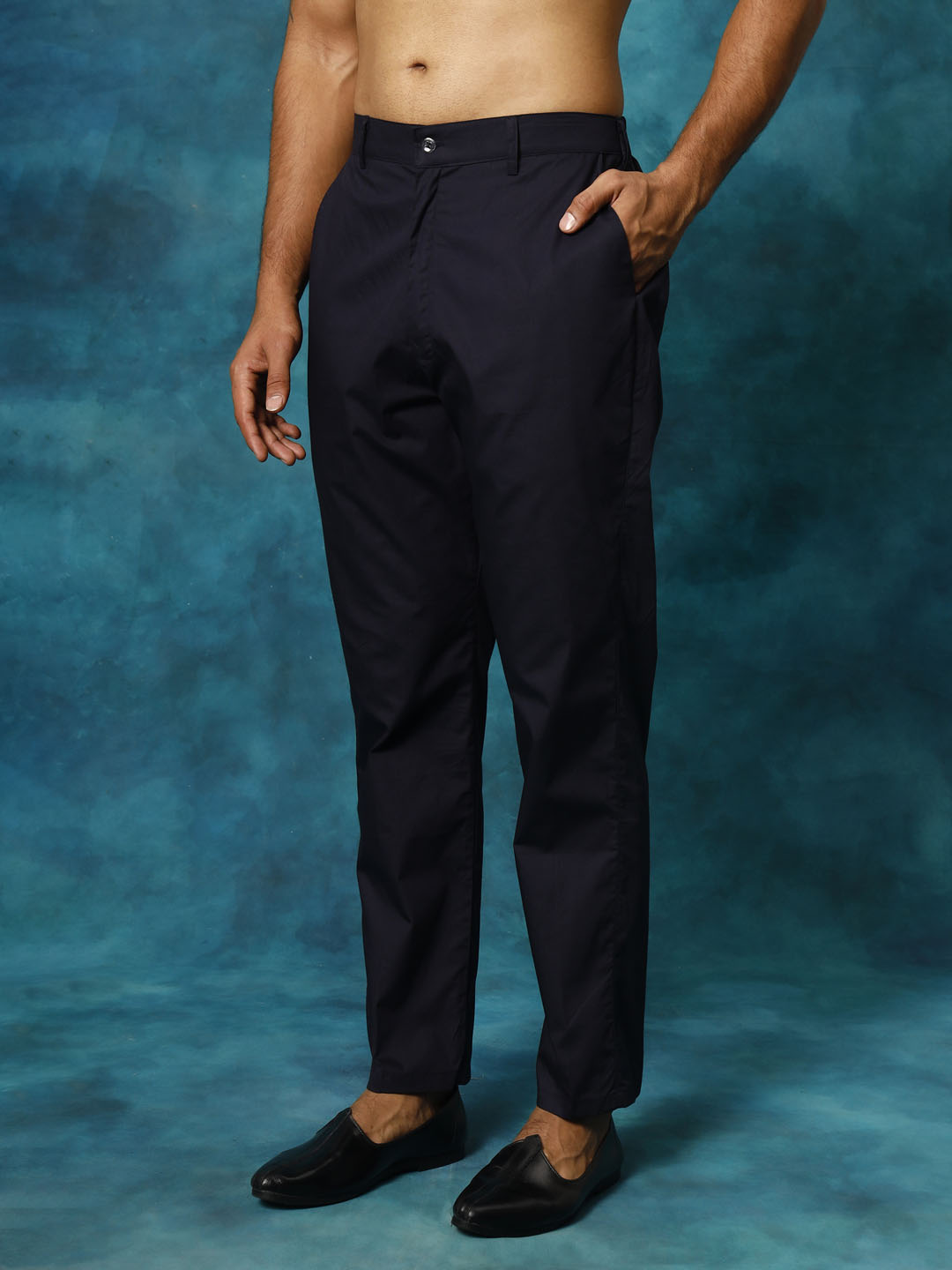 VASTRAMAY Men's Navy Blue Cotton Pant Style Pyjama