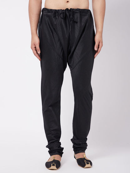 Vastramay Vastramay Men's Black Silk Blend Pyjama