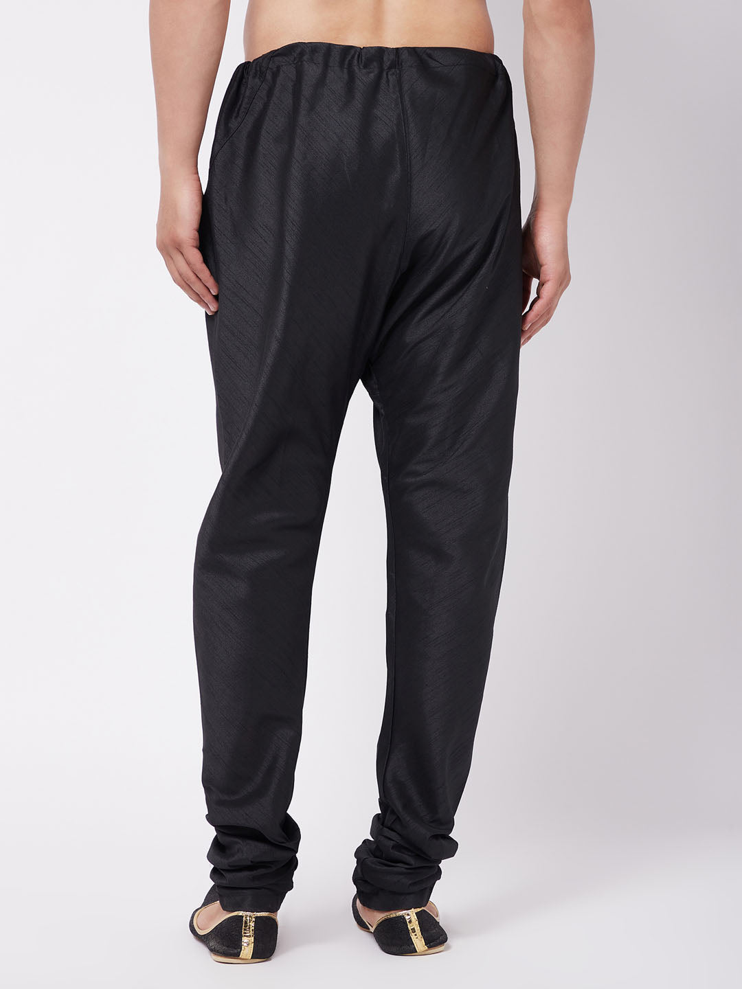 Vastramay Men's Black Silk Blend Pyjama