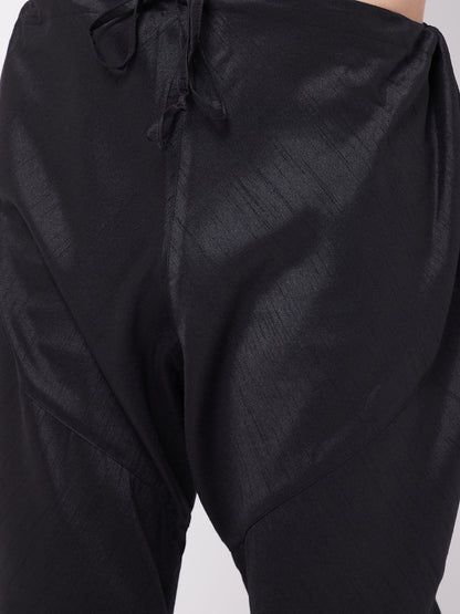 Vastramay Men's Black Silk Blend Pyjama