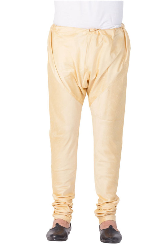 Vastramay Vastramay Men's Gold Cotton Silk Blend Pyjama