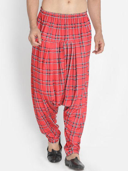 mens red cotton lycra pyjama1362