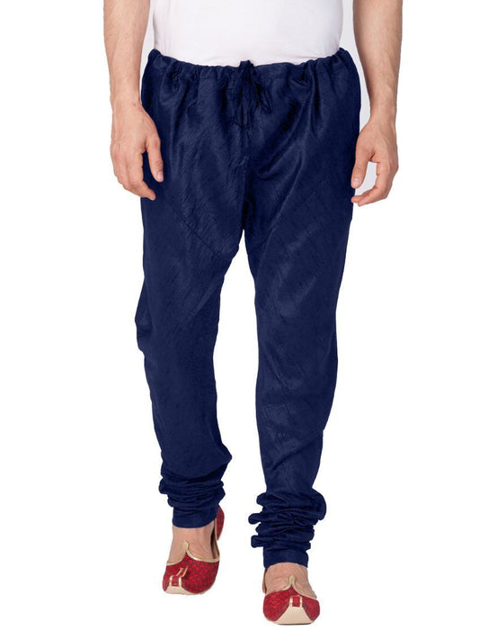 Vastramay Vastramay Men's Blue Cotton Silk Blend Pyjama