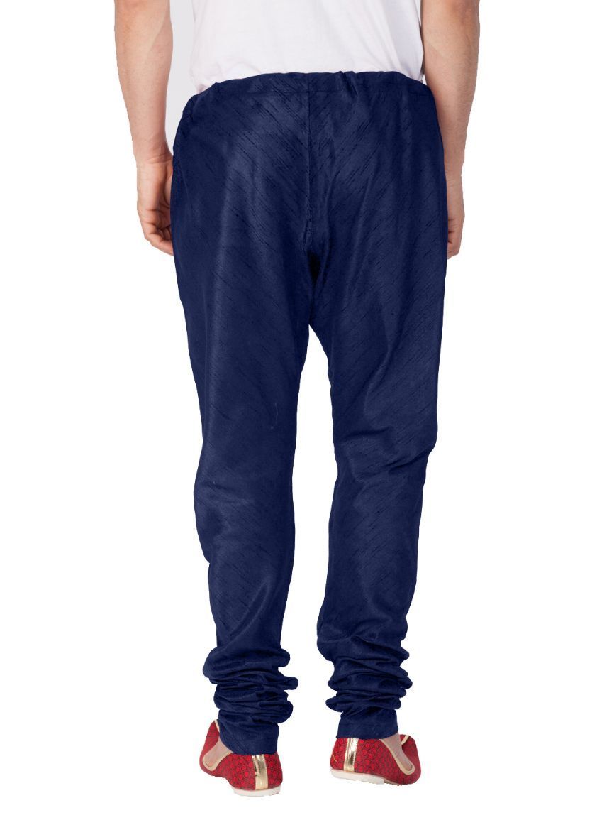 Vastramay Men's Blue Cotton Silk Blend Pyjama