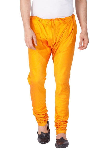 Vastramay Vastramay Men's Orange Cotton Silk Blend Pyjama