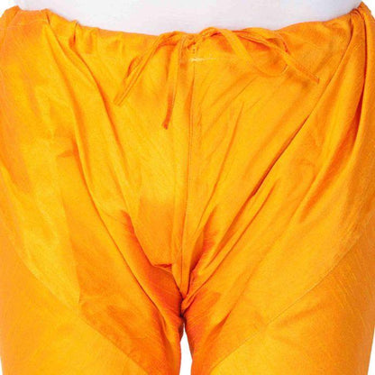 Vastramay Men's Orange Cotton Silk Blend Pyjama