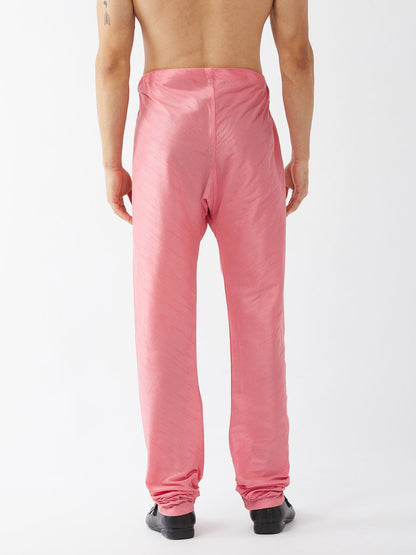 Vastramay Men's Pink Solid Slim-Fit Churidar