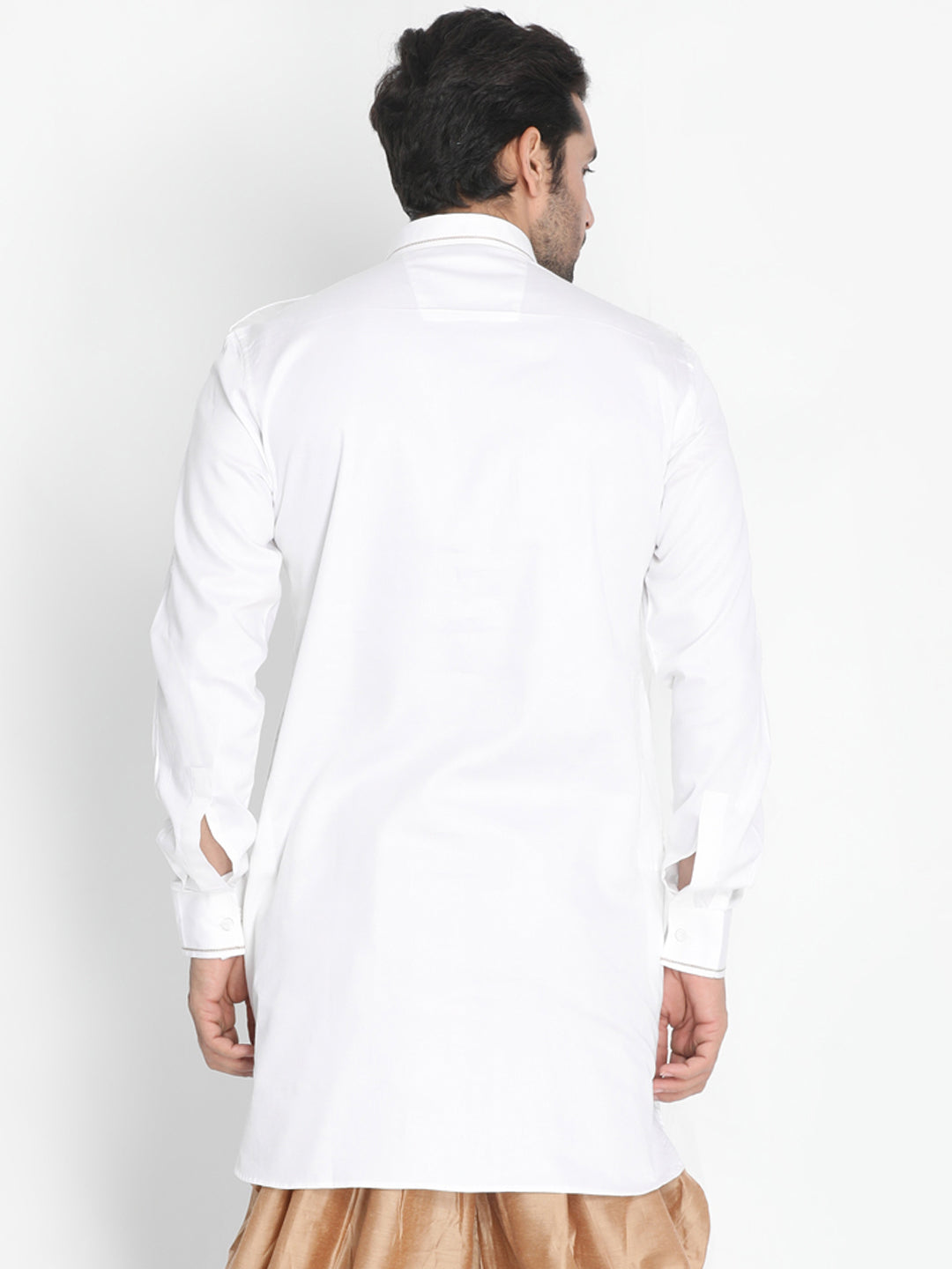 Vastramay Men's White Cotton Blend Kurta