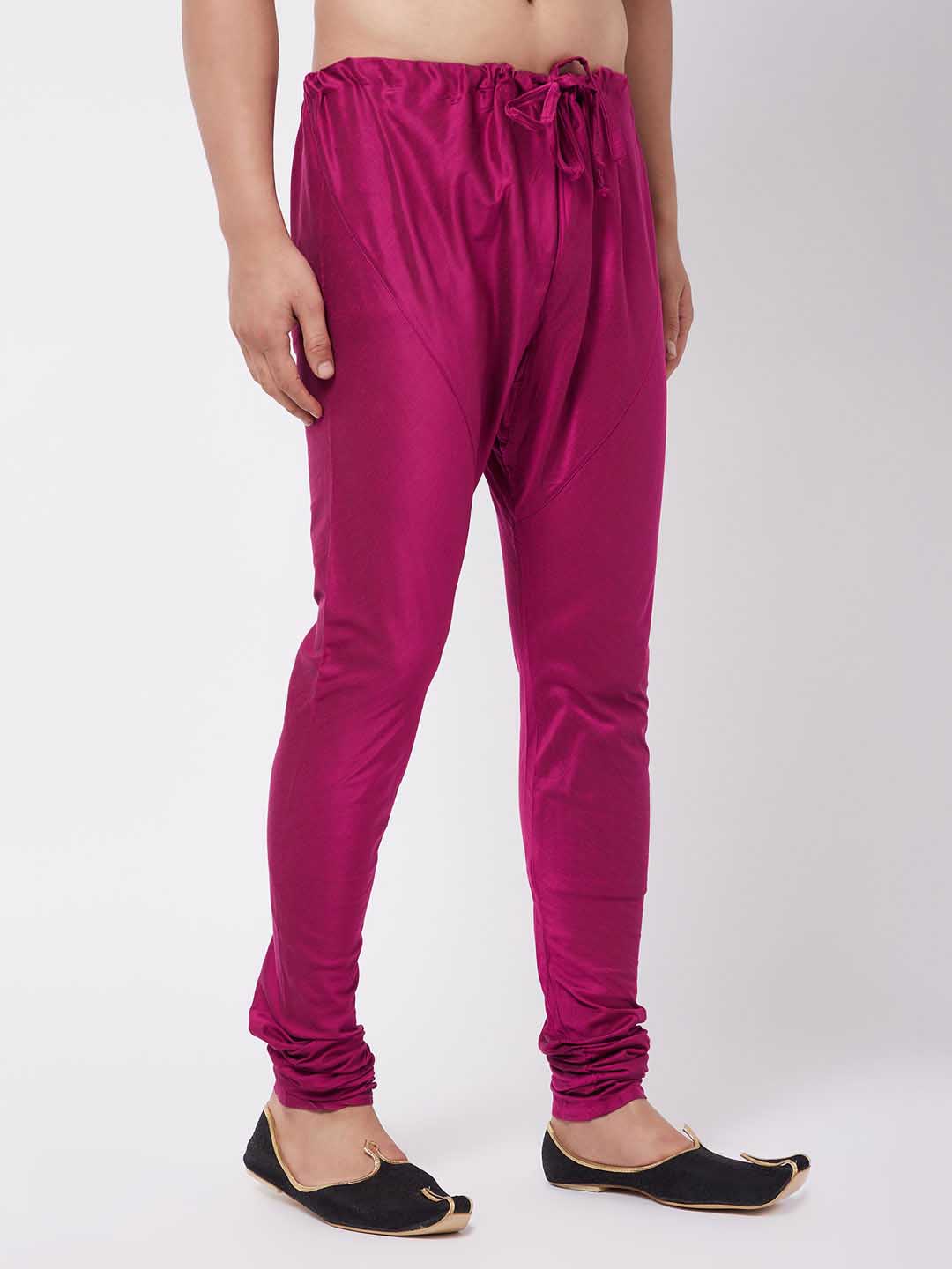 Vastramay Men's Fuchsia Viscose Pyjama