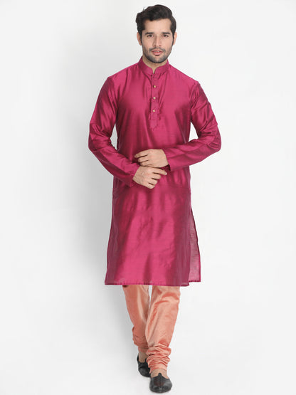 Vastramay Men's Pink Cotton Blend Pyjama