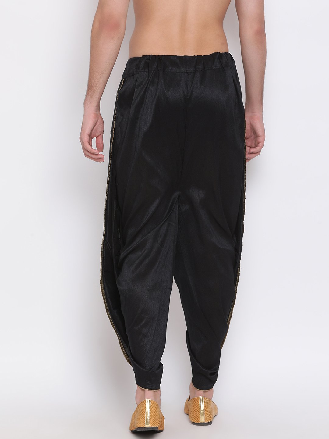 Vastramay  Men's Black Silk Blend Dhoti Pant