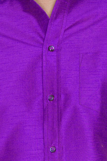 Vastramay Silk Blend Purple Baap Beta Shirt