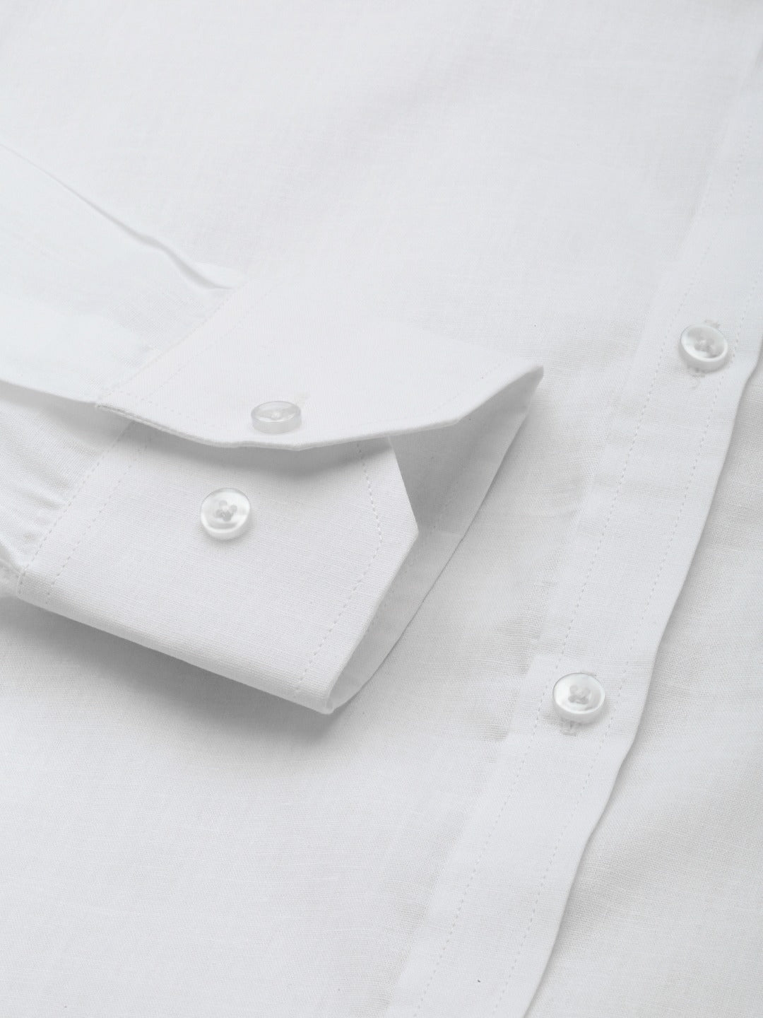 Vastramay Men's White Cotton Shirt And Mundu Set