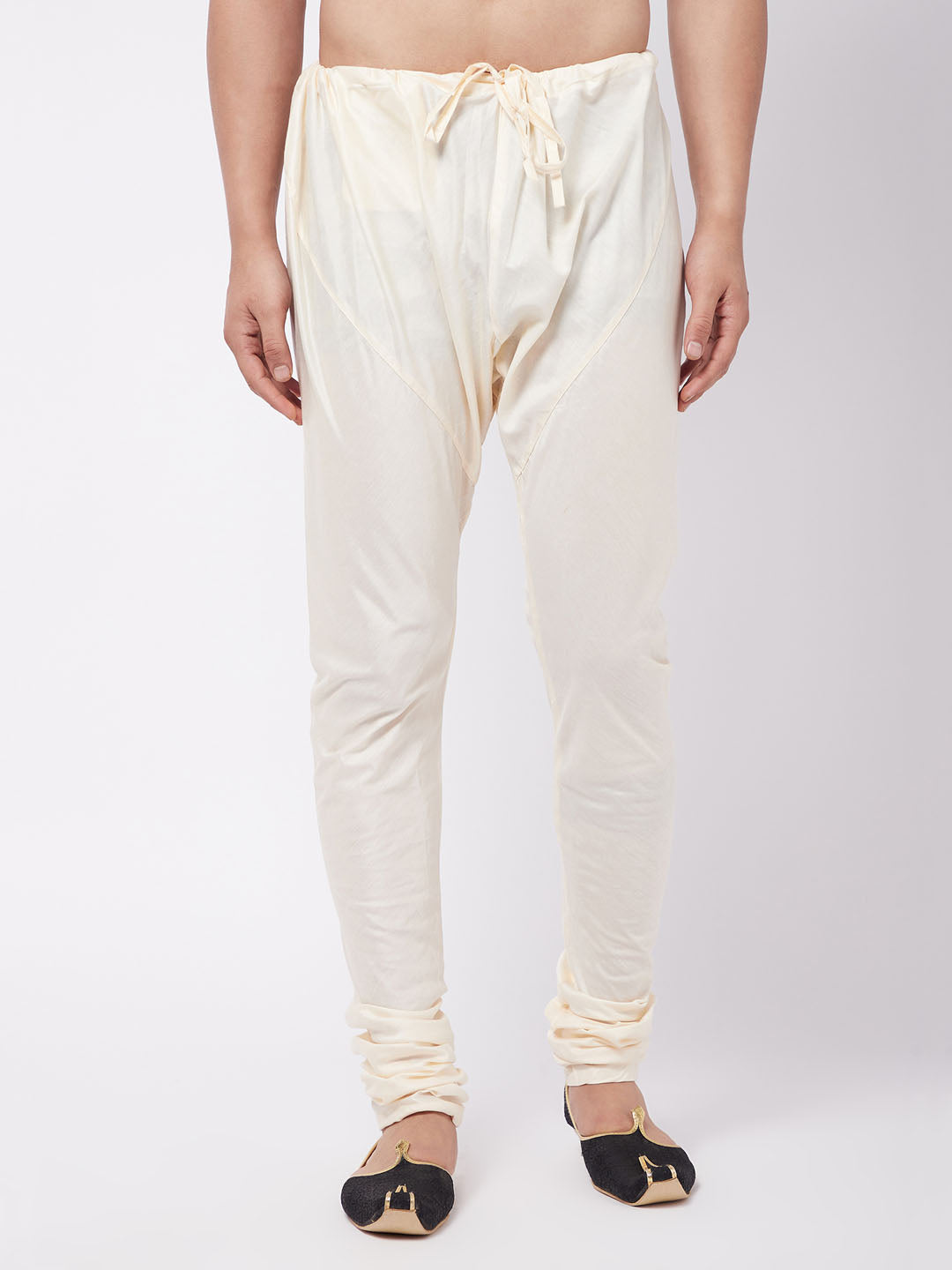 Vastramay Men's Cream Viscose Pyjama