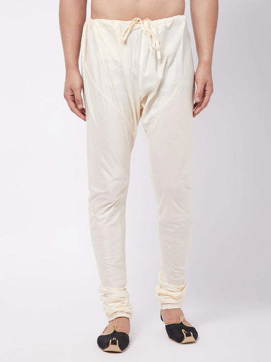 Vastramay Men's Cream Viscose Pyjama