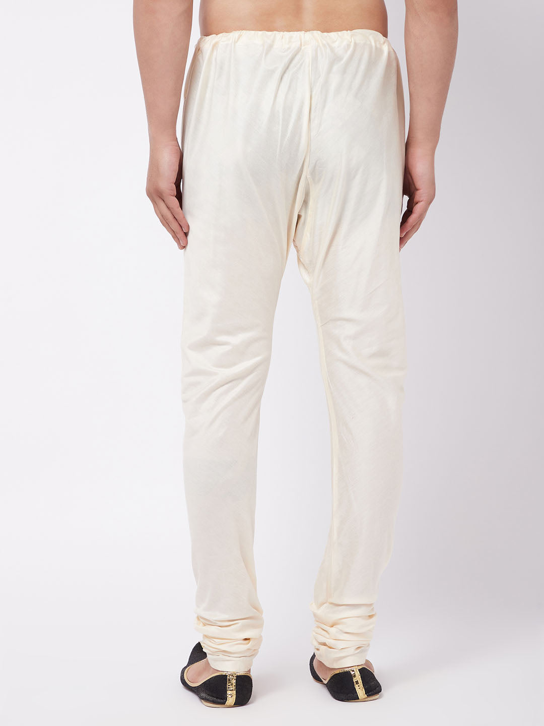 Vastramay Men's Cream Viscose Pyjama