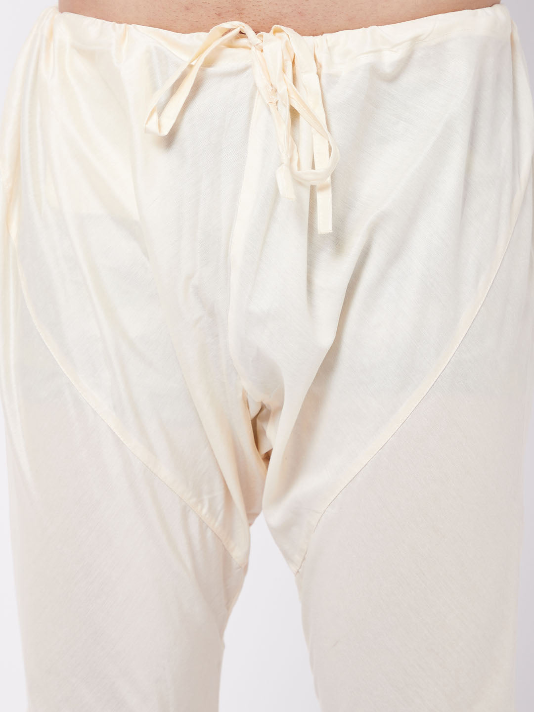 Vastramay Men's Cream Viscose Pyjama