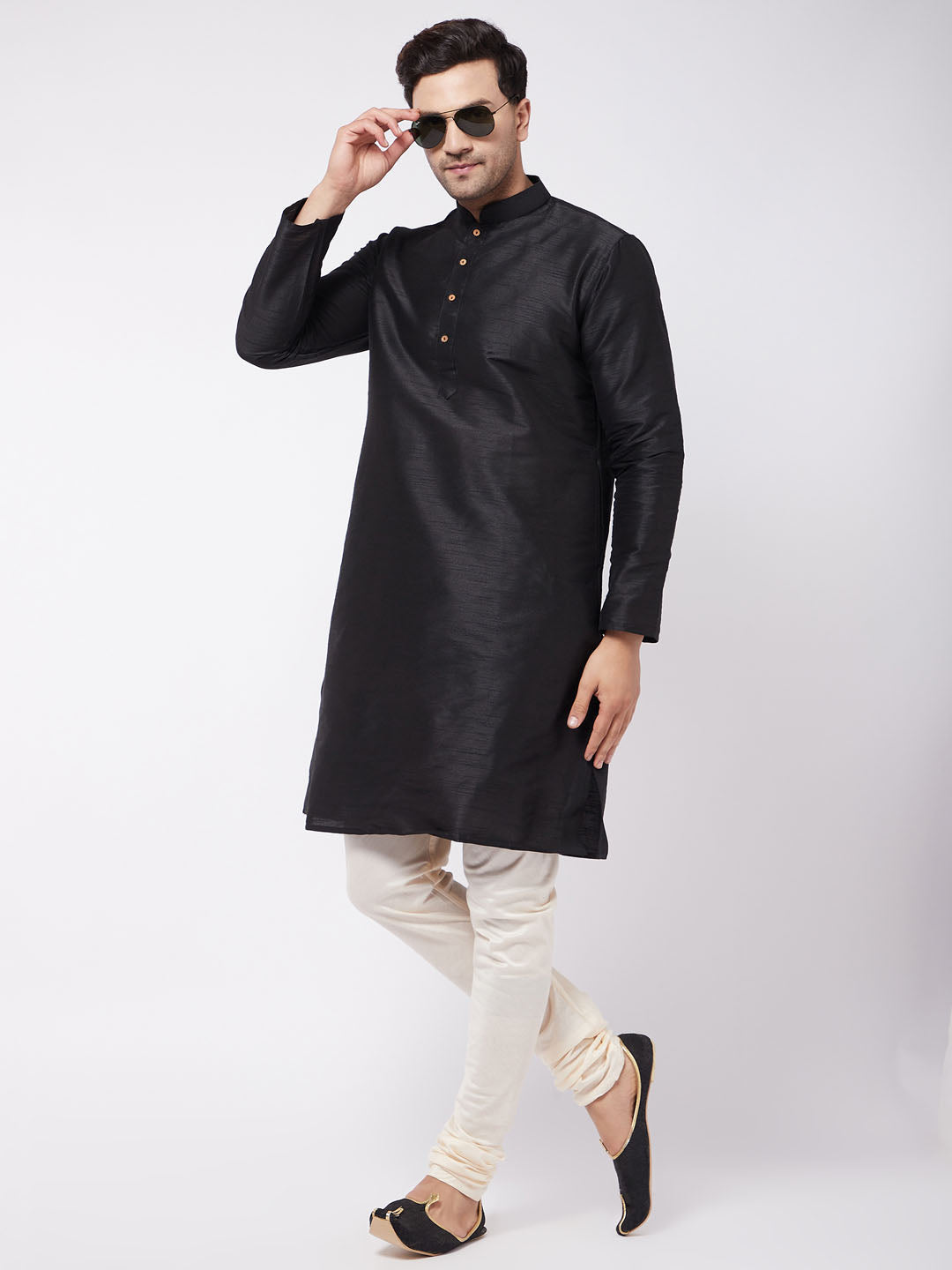 Vastramay Men's Cream Viscose Pyjama