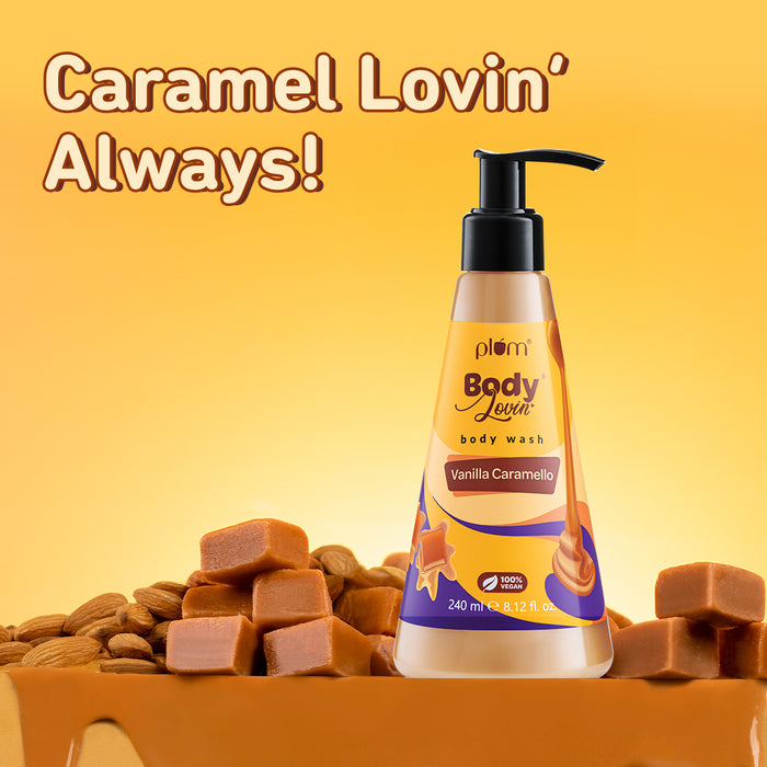 Plum vanilla caramello body wash