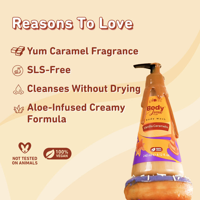 Plum vanilla caramello body wash