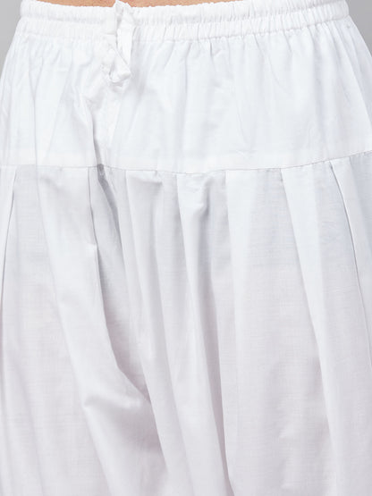 Vastramay mens black cotton blend kurta and white patiala set
