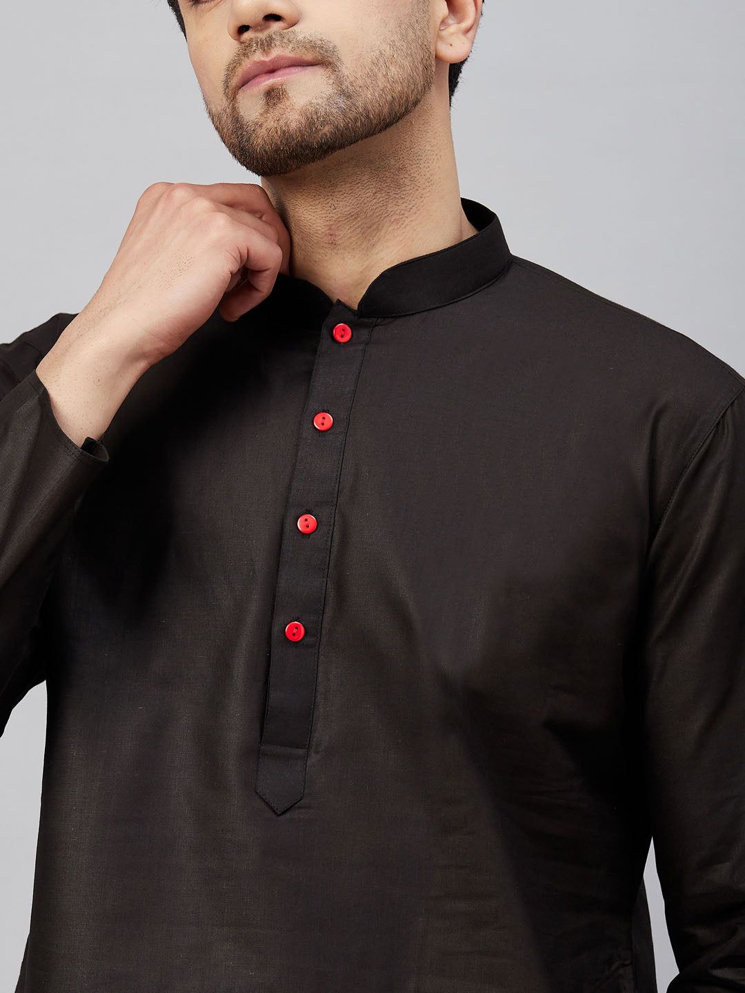 Vastramay mens black kurta and black patiala set