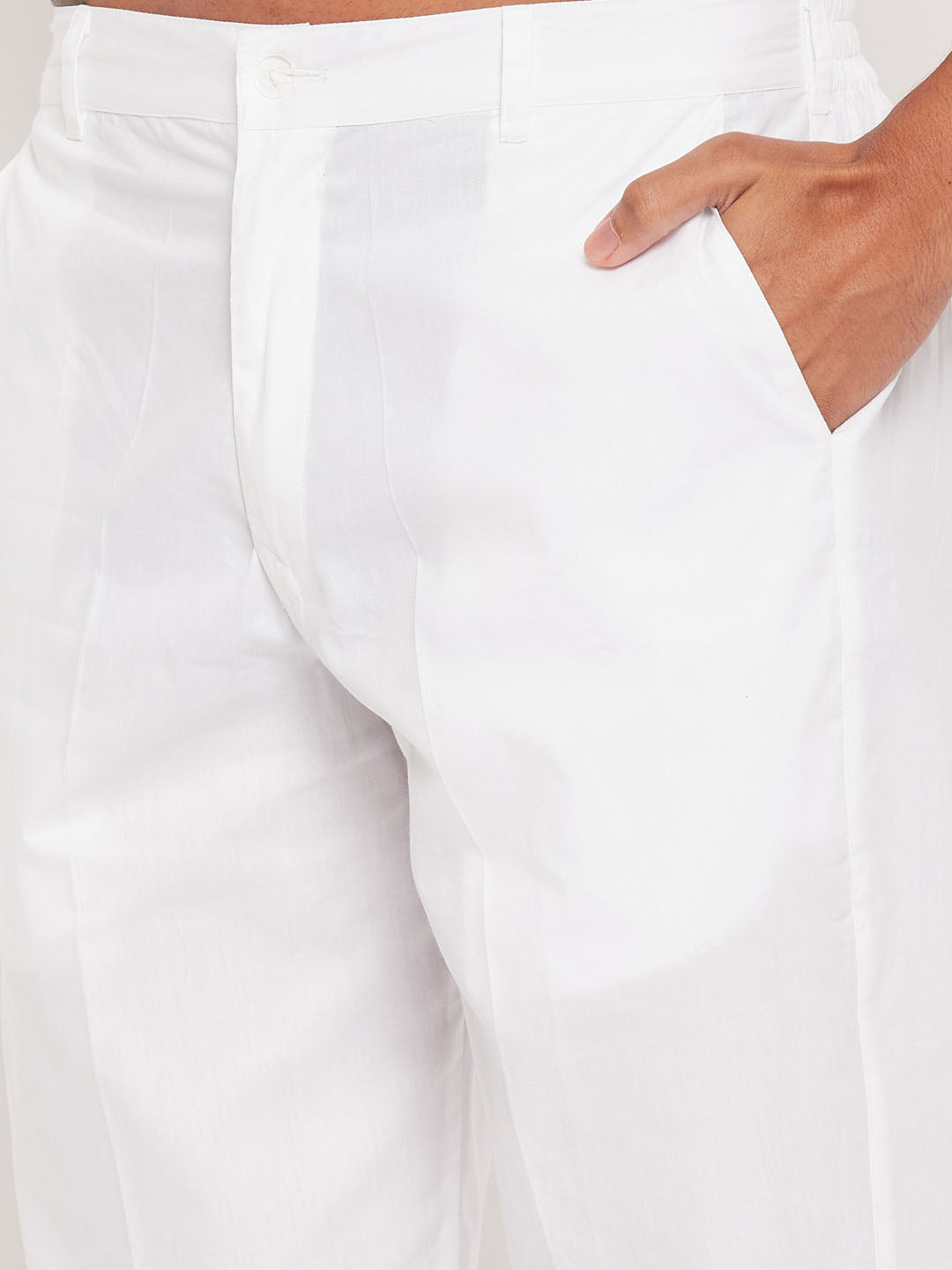 vastramay mens white kurta and pant style pajama set