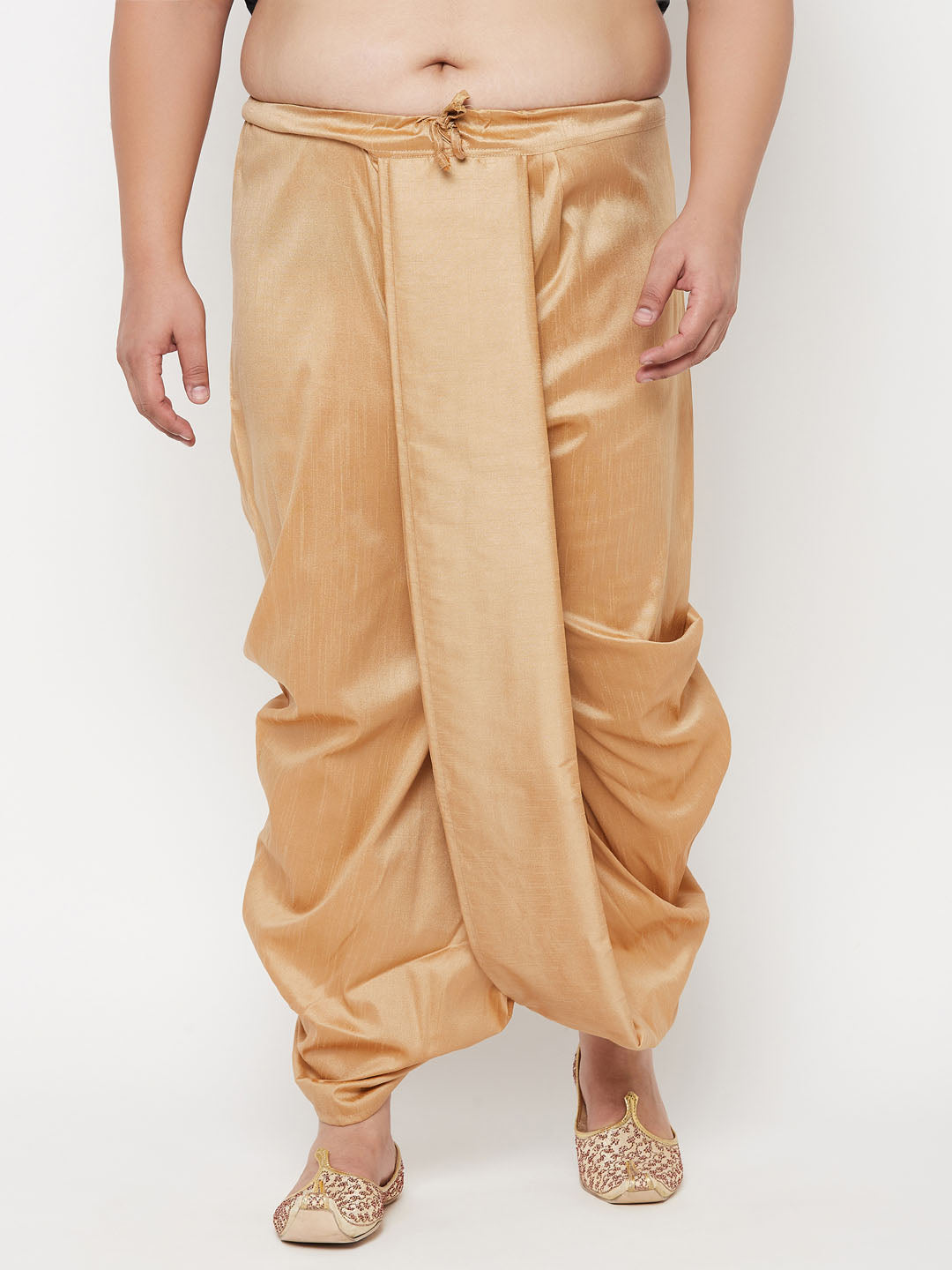 Vastramay mens plus size rose gold cotton blend traditional dhoti