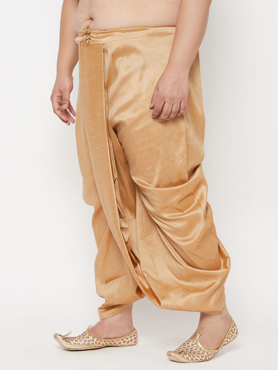 Vastramay mens plus size rose gold cotton blend traditional dhoti