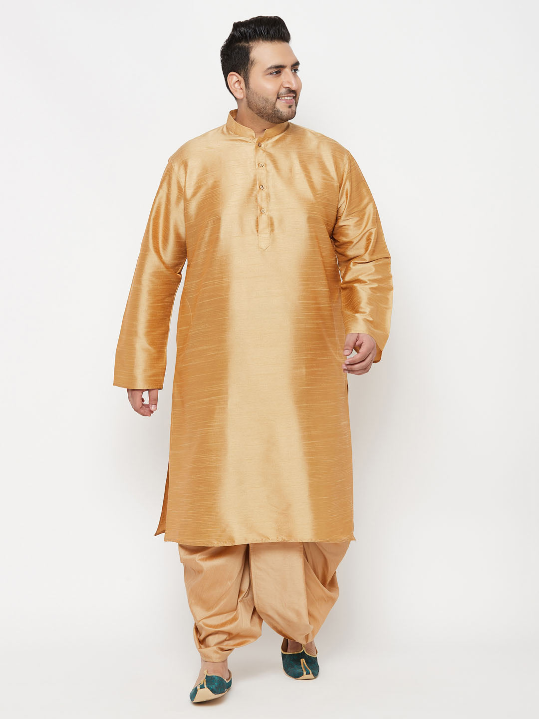 Vastramay mens plus size rose gold cotton blend traditional dhoti