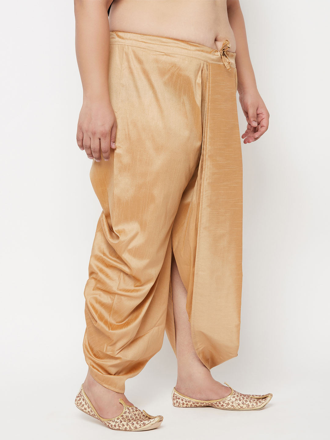 Vastramay mens plus size rose gold cotton blend traditional dhoti