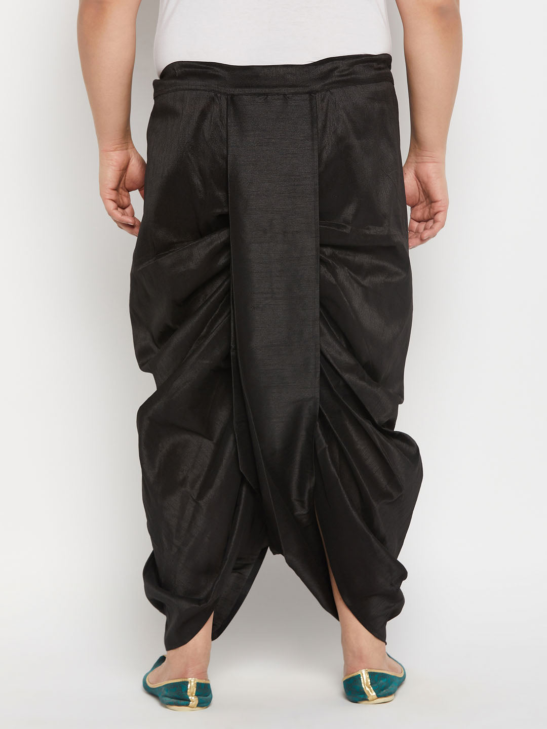 vastramay mens plus size black cotton blend solid traditional dhoti