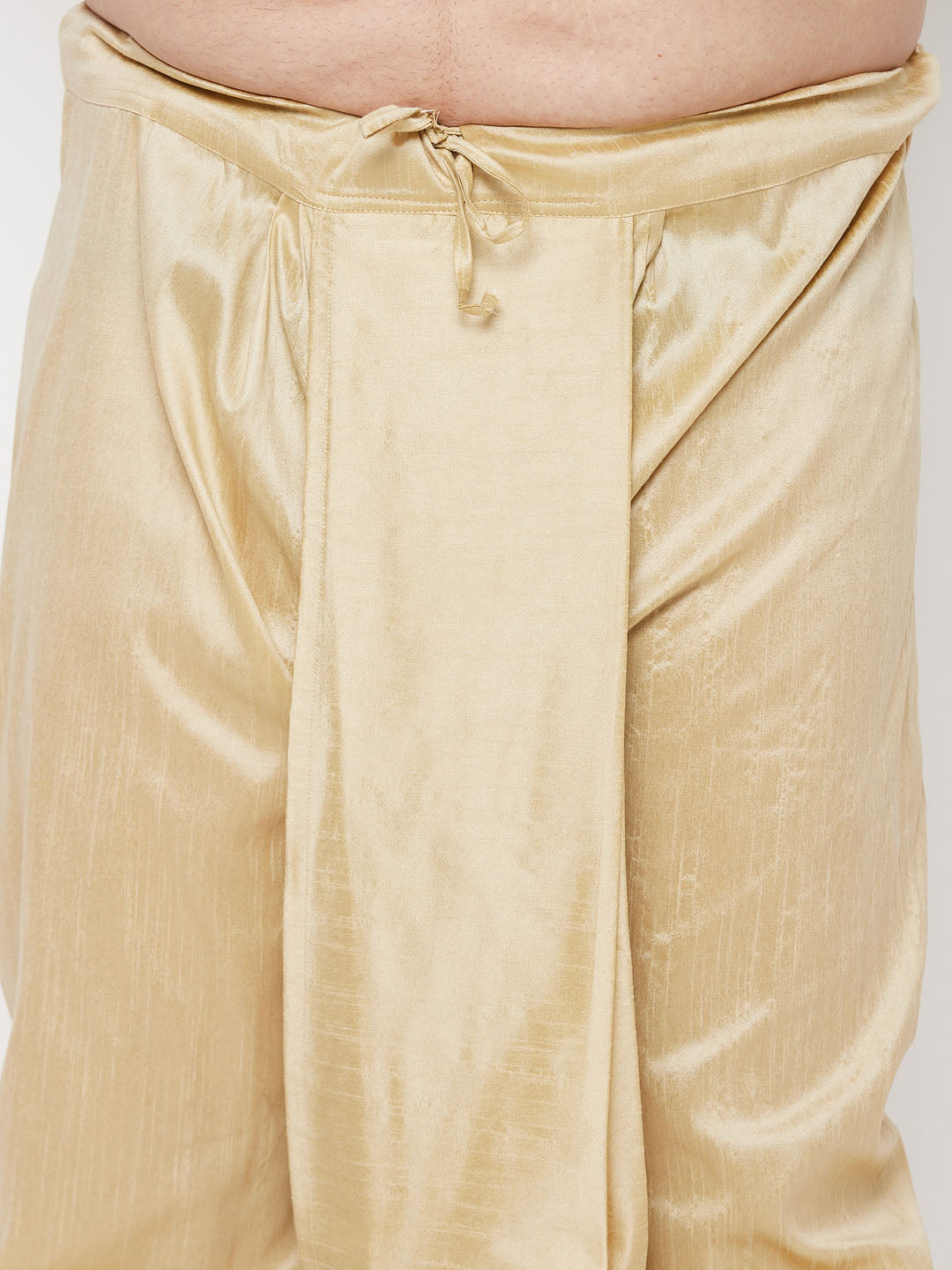 Vastramay mens plus size gold cotton blend solid traditional dhoti