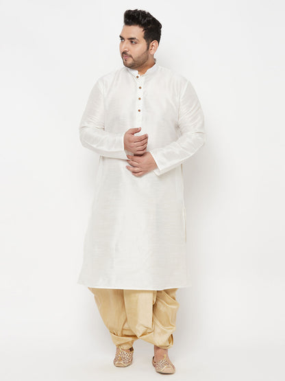 Vastramay mens plus size gold cotton blend solid traditional dhoti