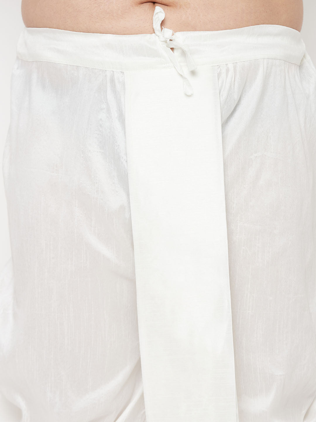 Vastramay mens plus size white cotton blend solid traditional dhoti