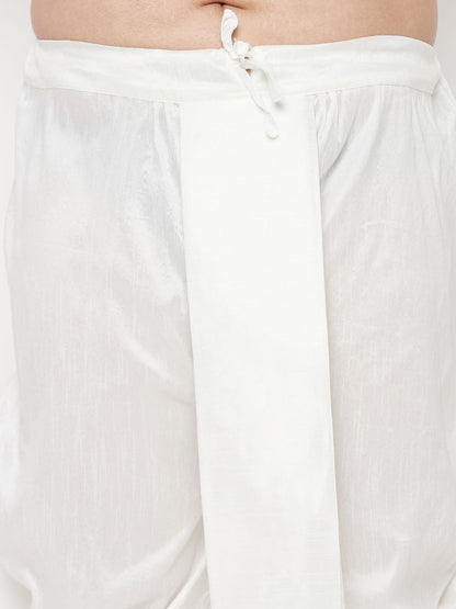 Vastramay mens plus size white cotton blend solid traditional dhoti