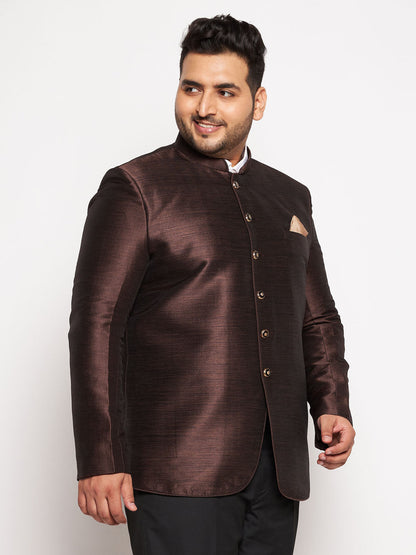 Vastramay plus size mens coffee silk blend jodhpuri