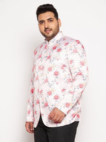 Vastramay plus size mens peach silk blend jodhpuri