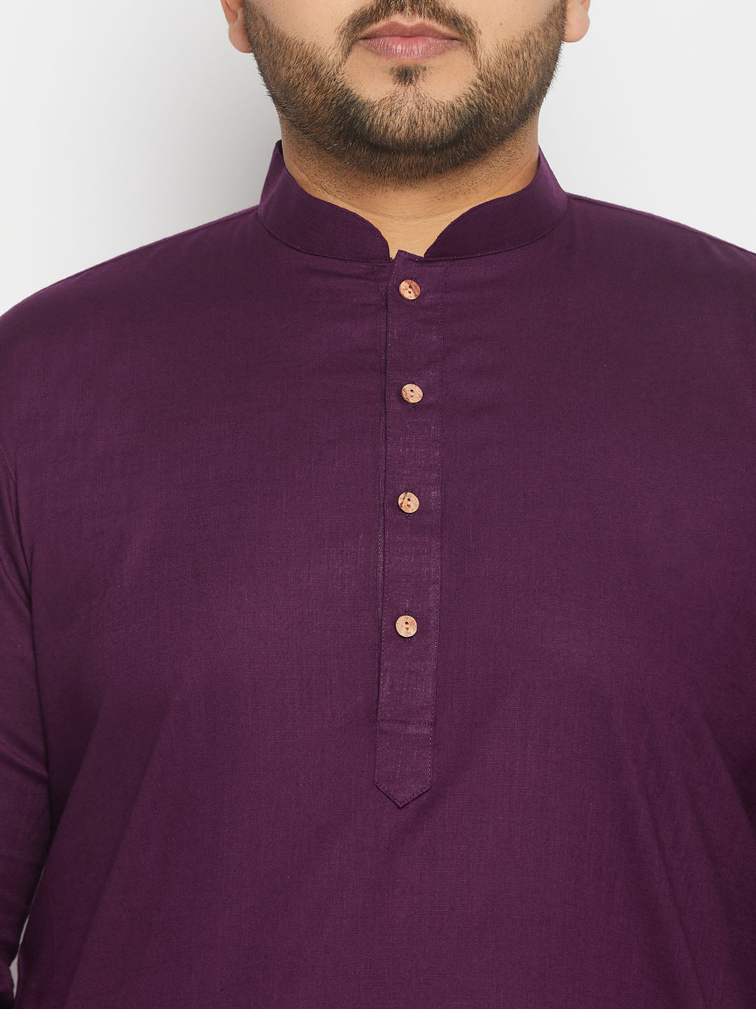 vastramay mens plus size purple cotton kurta and cotton pant style pyjama set