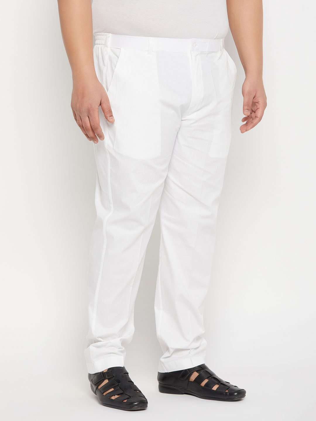 Vastramay mens plus size white pant style pyjama