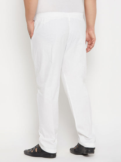 Vastramay mens plus size white pant style pyjama